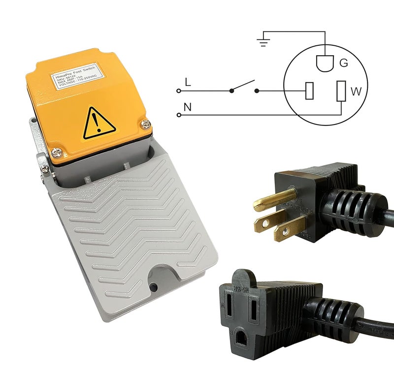 HimaPro Foot Control Switch Pedal ON Off Momentary Switch Deadman Style Aluminum Cast, 15A 110-250 VAC IP65 SPDT NO NC (50122) - Image 4
